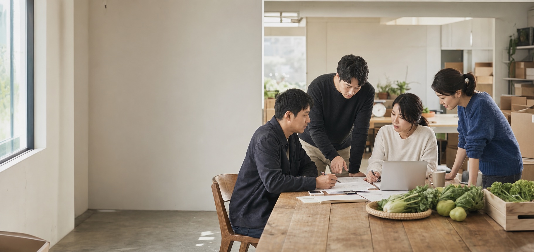 농산물 직출고 주문을 정리하는 운영팀